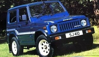 Синий Santana SJ410 Hardtop со светлой бортовой полосой с уступом