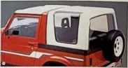 «Растянутая S» на красном Samurai с hardtop из стеклопластика