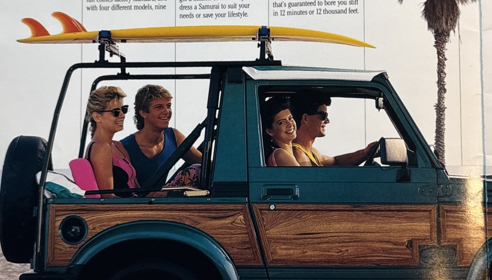 Deluxe Convertible: чёрный багажный каркас с доской, США 1988½