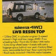 Sierra LWB Resin Top: иллюстрация и подпись roof racks included
